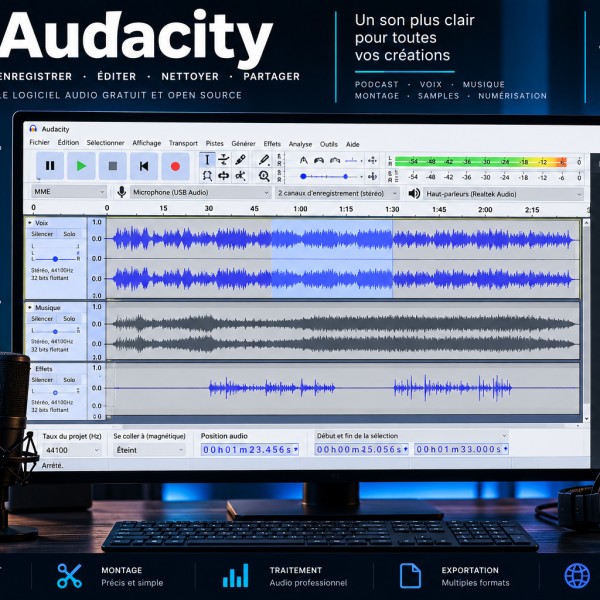 Audacity : enregistrer, nettoyer et éditer un fichier audio
