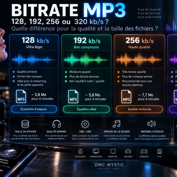 Bitrate MP3 : 128, 192, 256 ou 320 kb/s, quelle différence ?