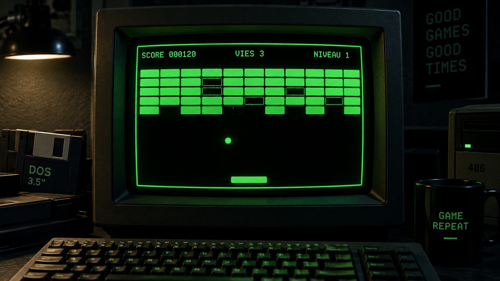 Breakout DOS : cassez toutes les briques