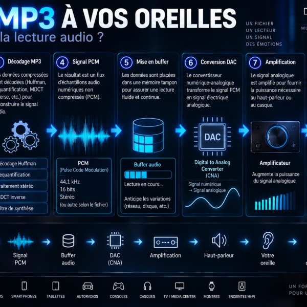 Comment un lecteur MP3 décode-t-il et joue-t-il la musique ?