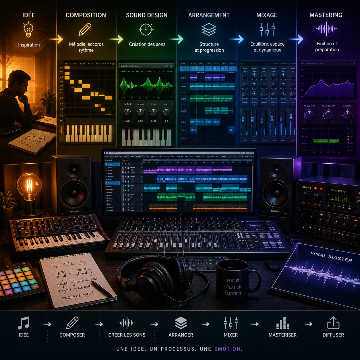 De la composition au mastering : comment transformer une idée en morceau finalisé ?