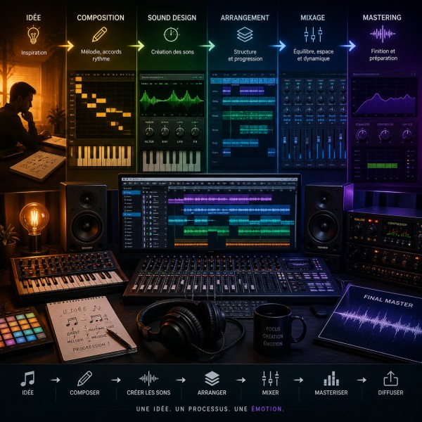 Du morceau au mastering : les grandes étapes d’une production musicale