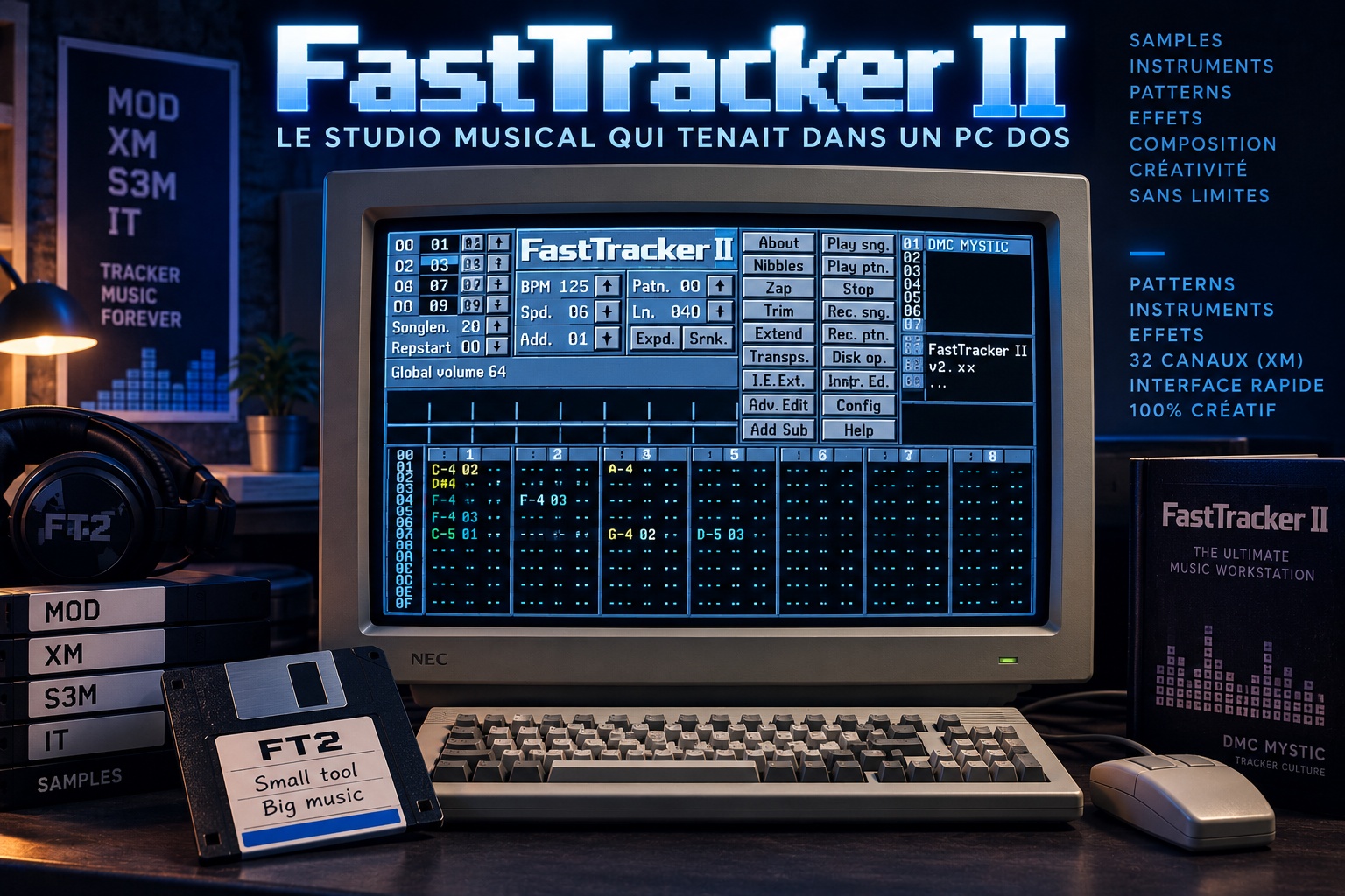 FastTracker II : composer autrement avec patterns, instruments et clavier