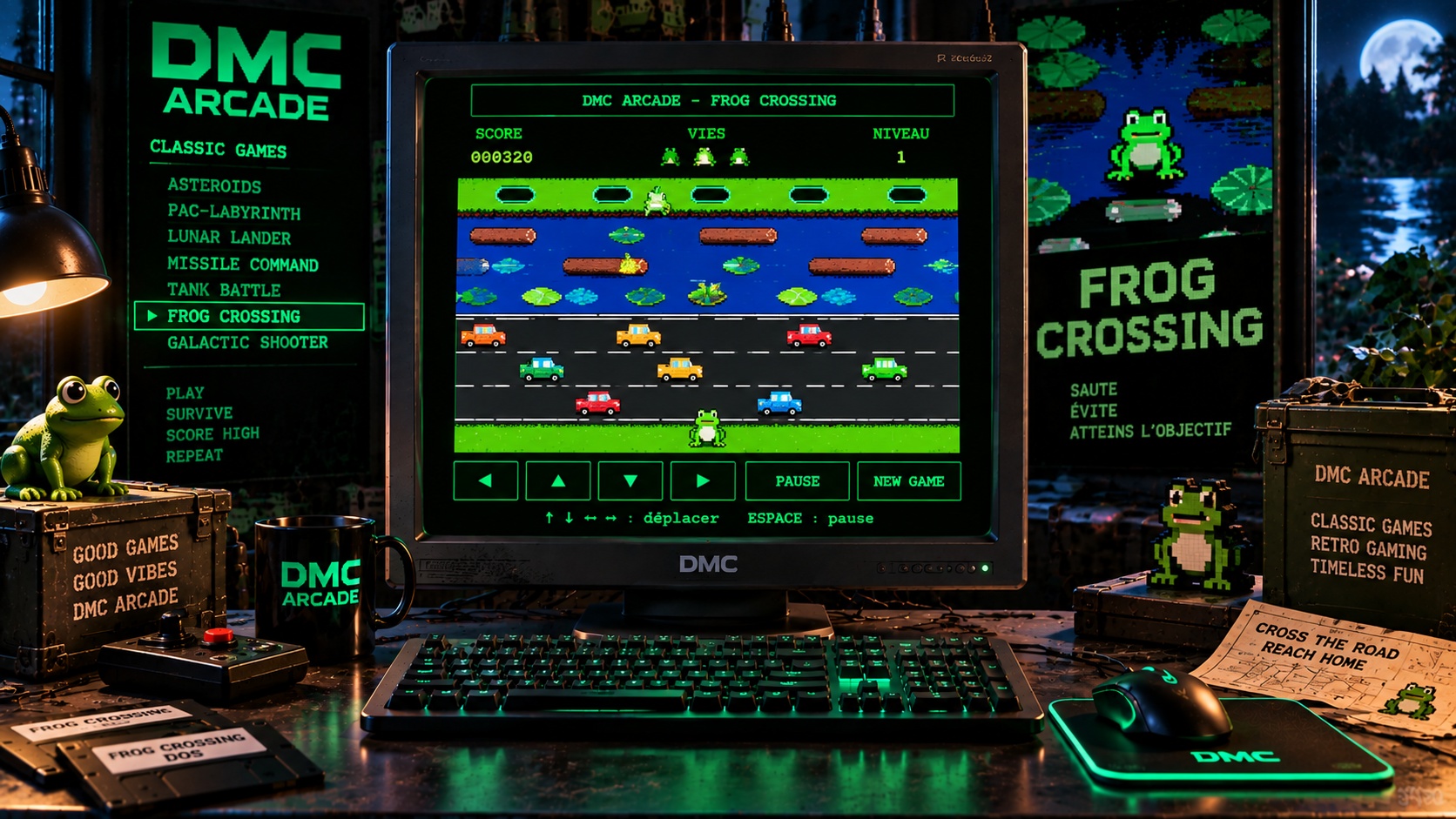 Frog Crossing DOS : traversez sans vous faire écraser