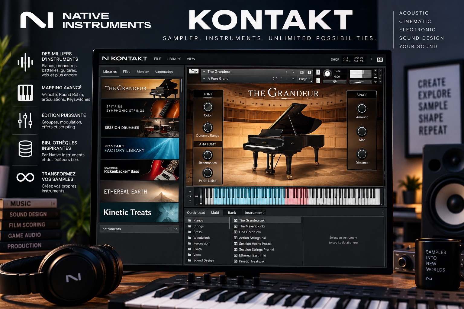 Native Instruments Kontakt : comprendre le sampler, les banques de sons et les instruments virtuels