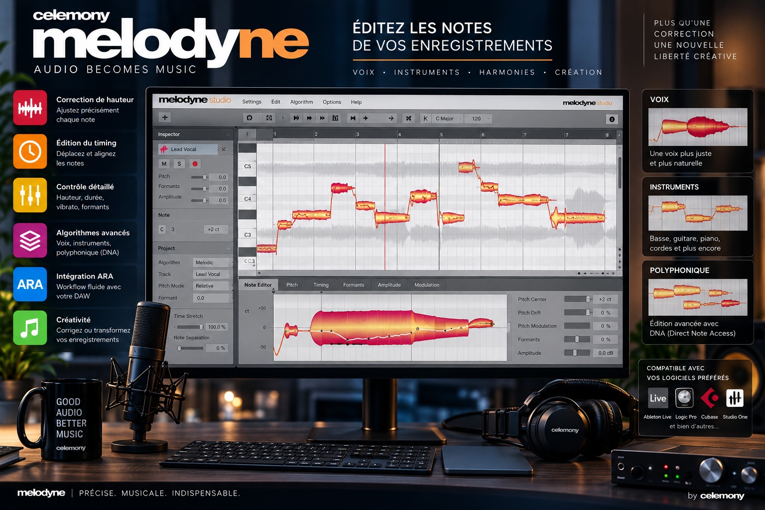 Melodyne : comprendre la correction de hauteur et l'édition musicale d'un enregistrement audio
