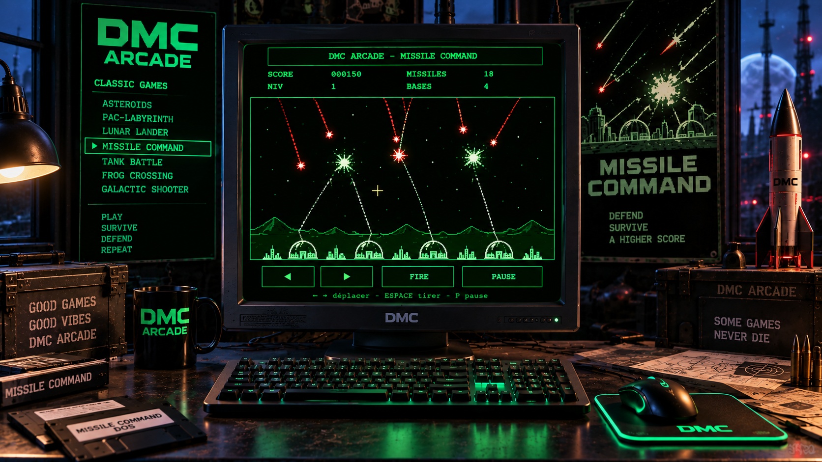 Missile Command DOS : défendez vos bases