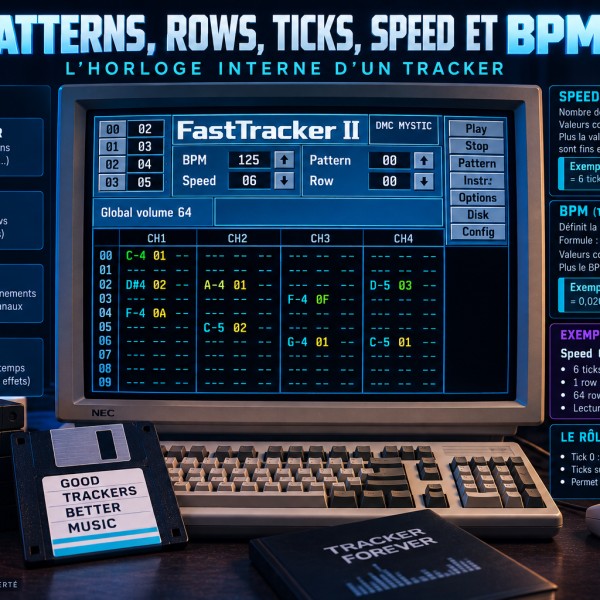 Patterns, rows, ticks et BPM : comment un tracker fabrique le temps