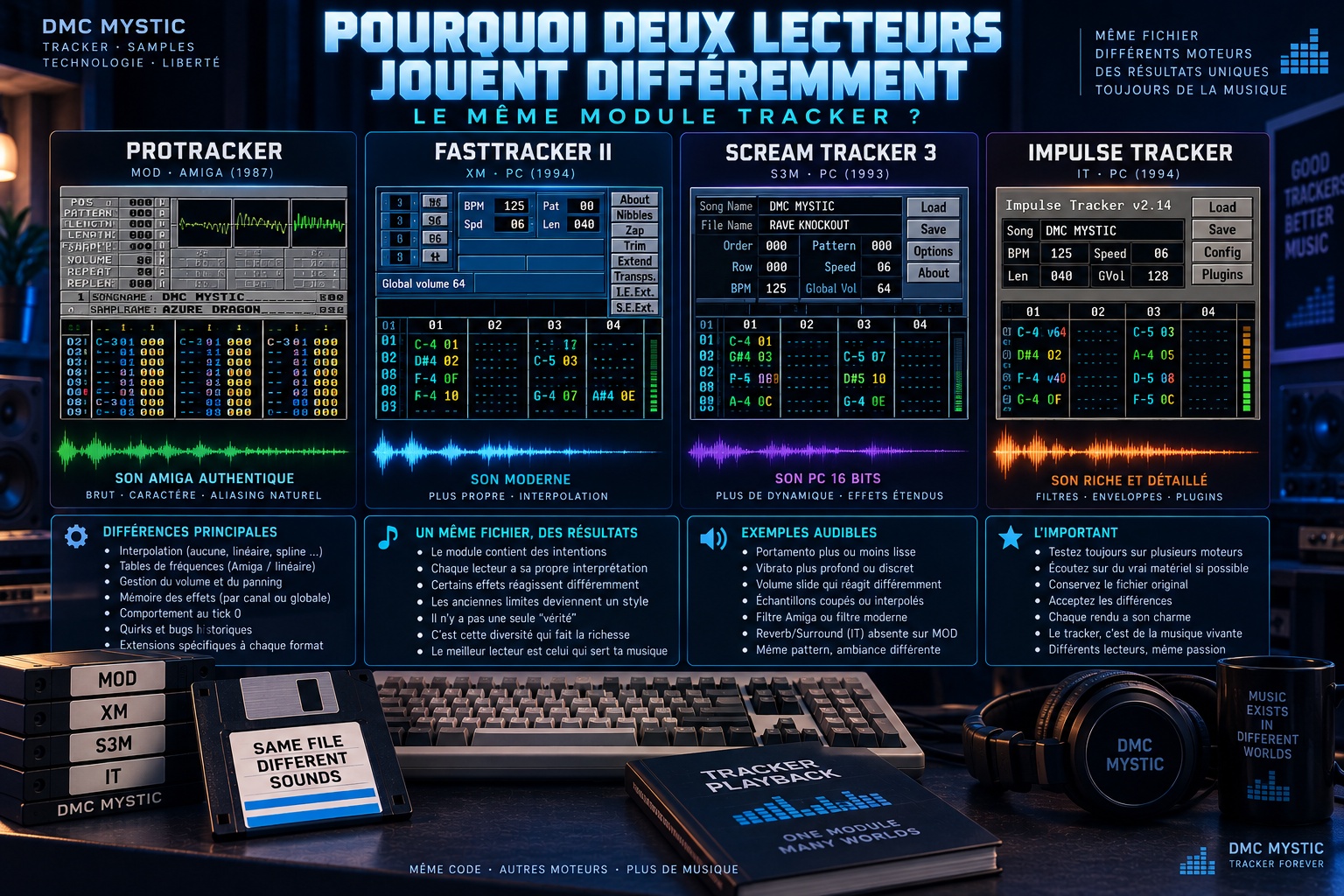 Replay tracker : pourquoi le même MOD, XM, S3M ou IT peut sonner différemment