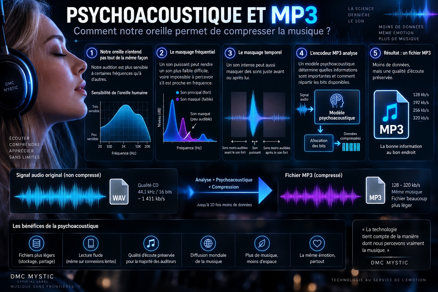 Comment le MP3 exploite-t-il les limites de notre audition ?