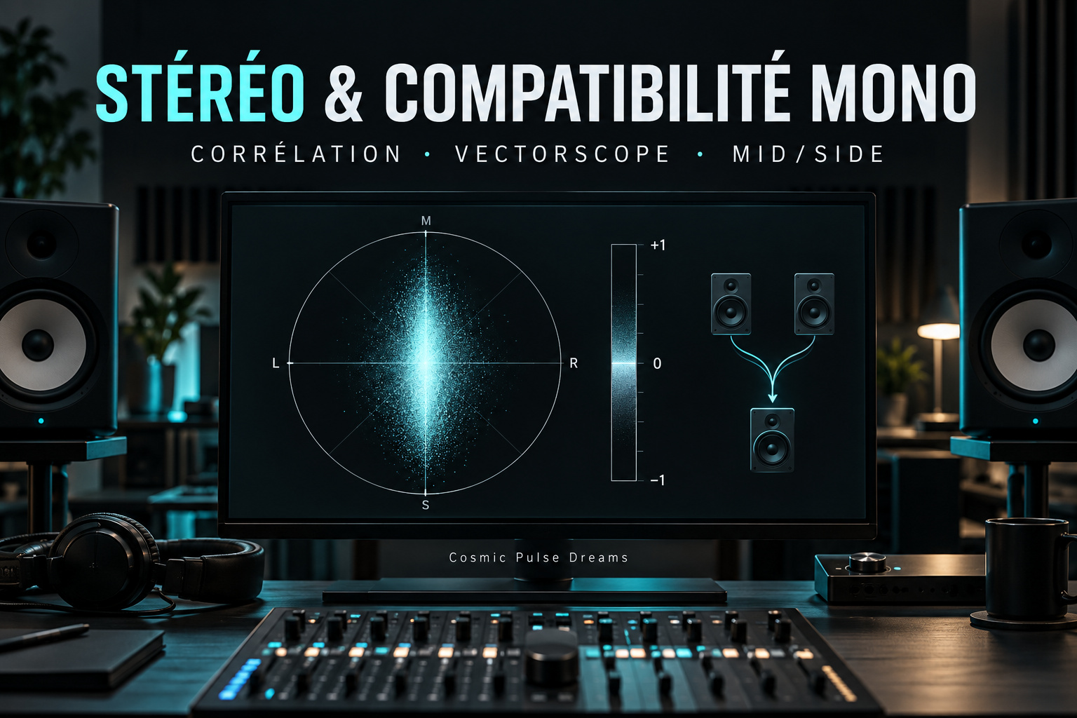 Analyser la stéréo et la compatibilité mono avec un MP3 réel