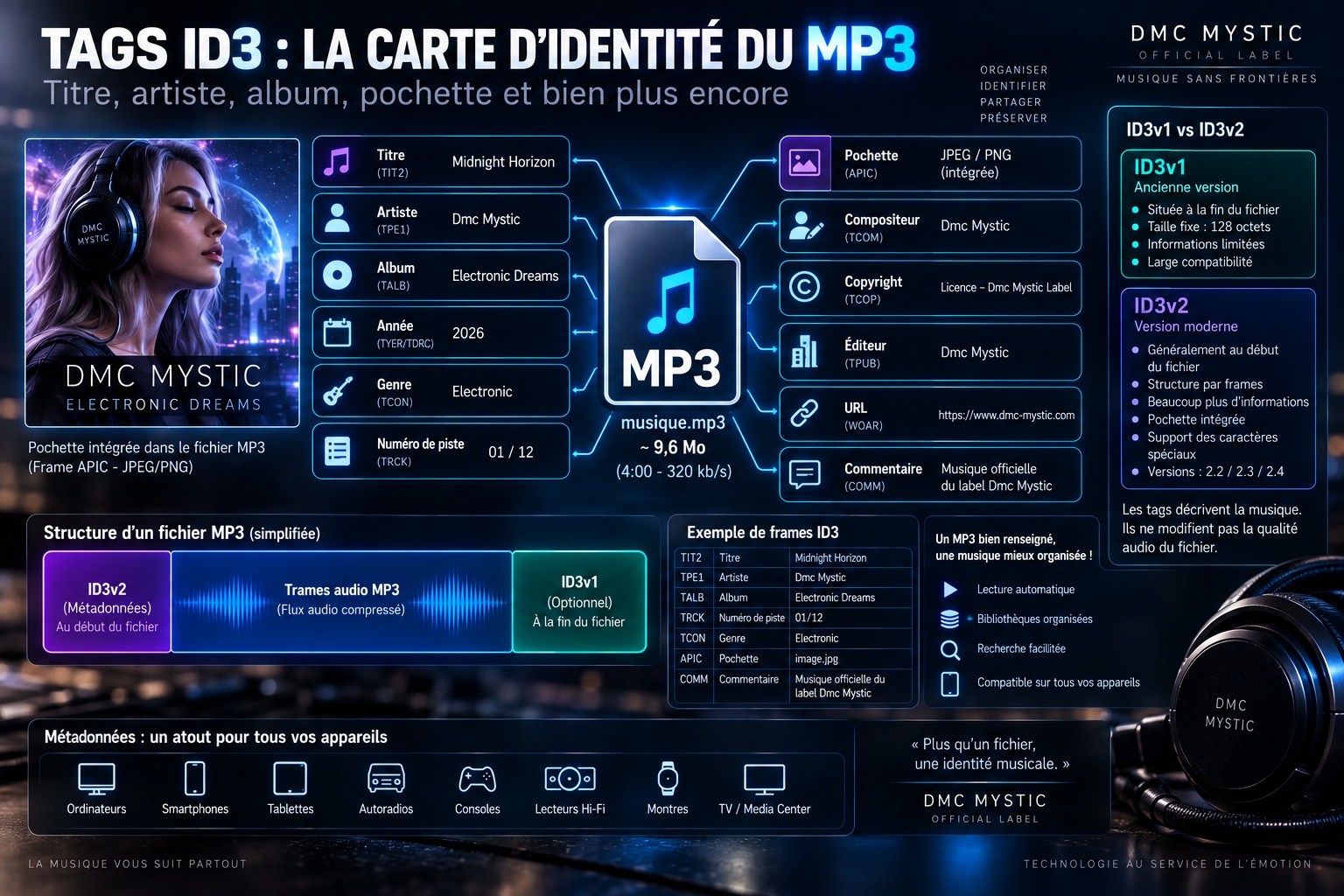 Comprendre les métadonnées ID3 d’un fichier MP3