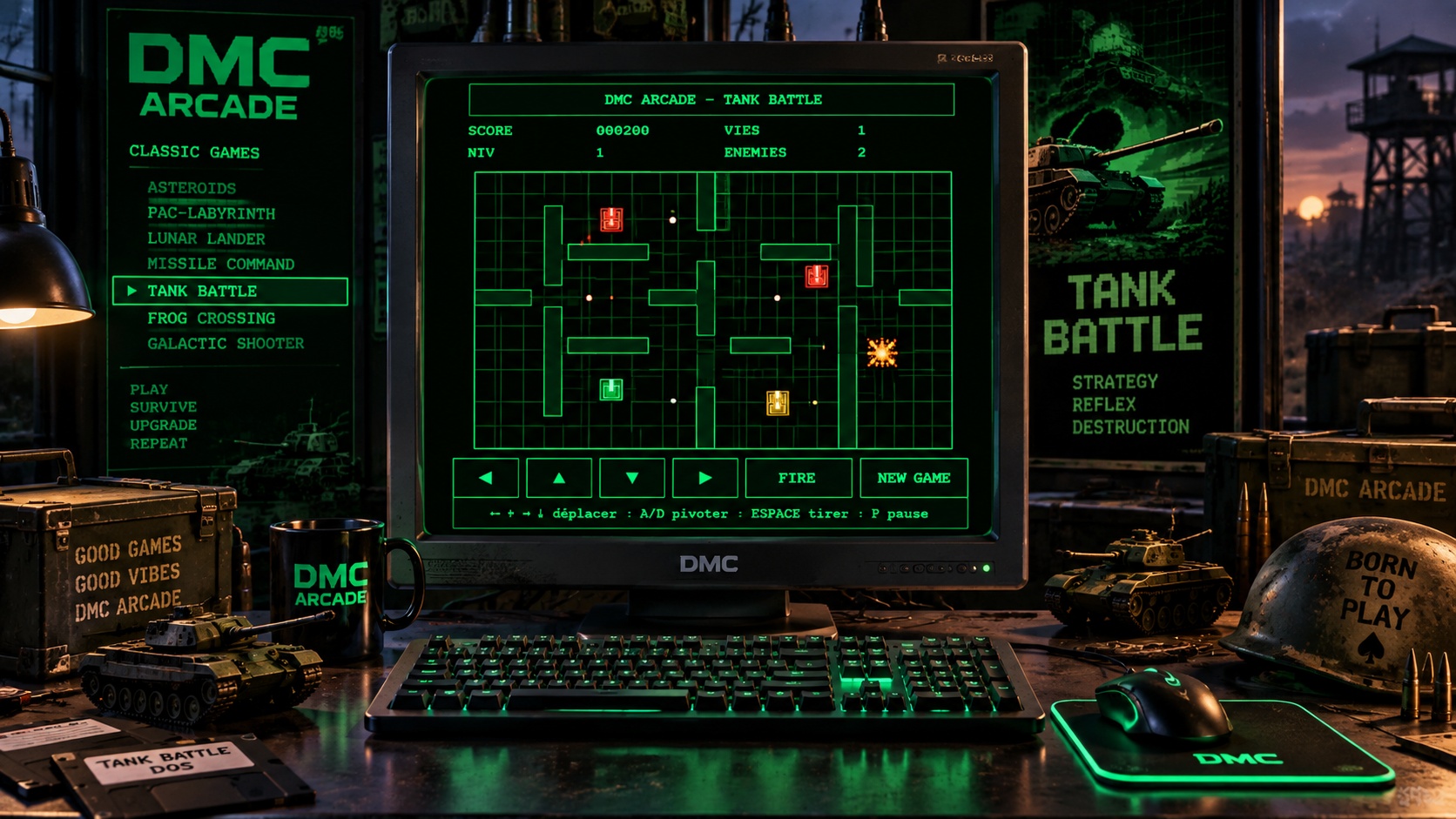 Tank Battle DOS : combat de chars dans le labyrinthe