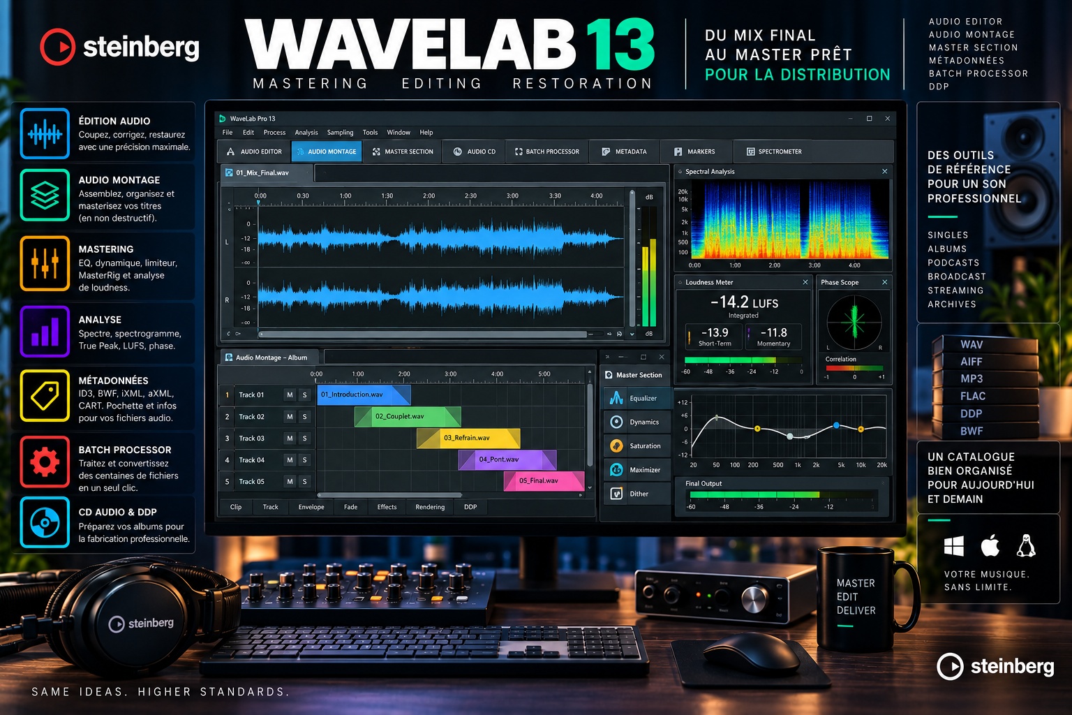 WaveLab : mastering, édition audio et préparation des masters